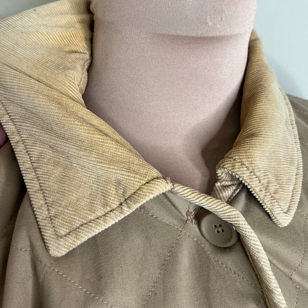 Eddie Bauer Quilted Jacket Medium Womens Corduroy Collar Cotton Floral Button Up - Picture 9 of 9
